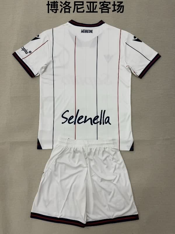 25/26 Bologna Away Kids Soccer Jersey And Shorts
