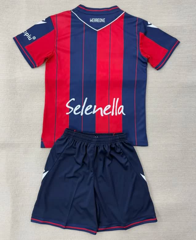 25/26 Bologna Home Kids Soccer Jersey And Shorts