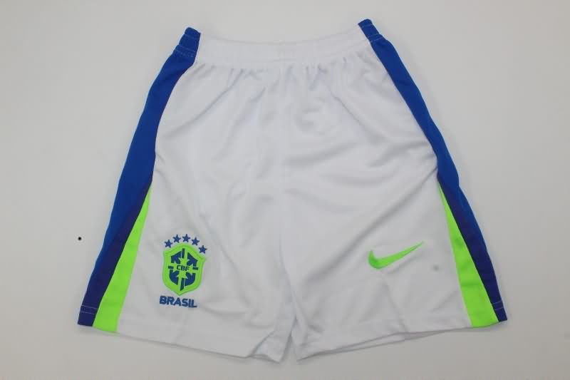 2025 Brazil Away Kids Soccer Jersey And Shorts