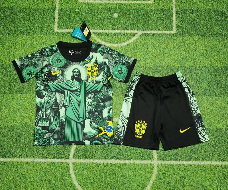 2025 Brazil Special Kids Soccer Jersey And Shorts