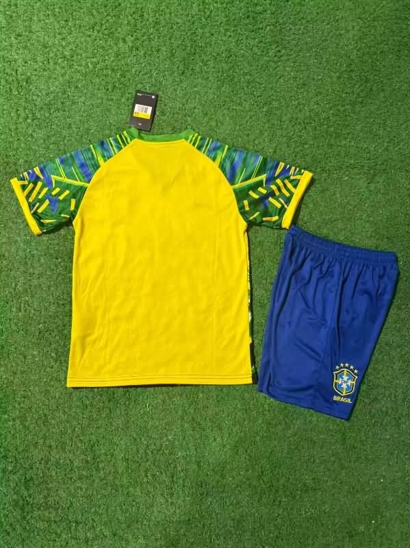 2025 Brazil Special Kids Soccer Jersey And Shorts 02