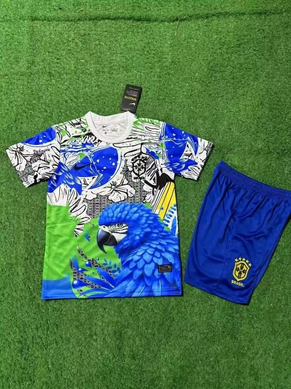2025 Brazil Special Kids Soccer Jersey And Shorts 03