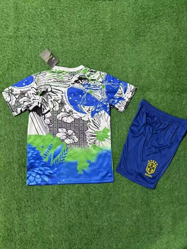 2025 Brazil Special Kids Soccer Jersey And Shorts 03