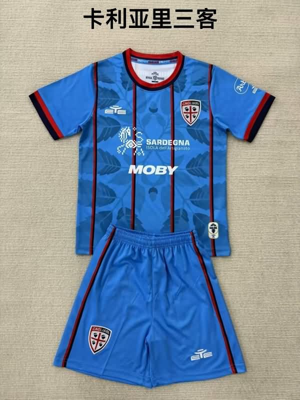 25/26 Cagliari Third Kids Soccer Jersey And Shorts