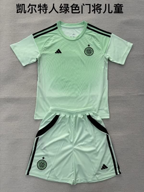 25/26 Celtic Goalkeeper Green Kids Soccer Jersey And Shorts