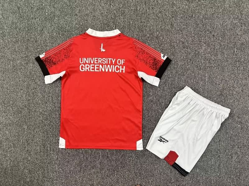 25/26 Charlton Athletic Home Kids Soccer Jersey And Shorts