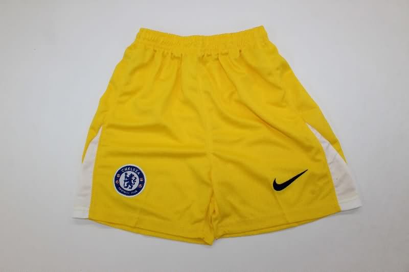 25/26 Chelsea Goalkeeper Yellow Kids Soccer Jersey And Shorts