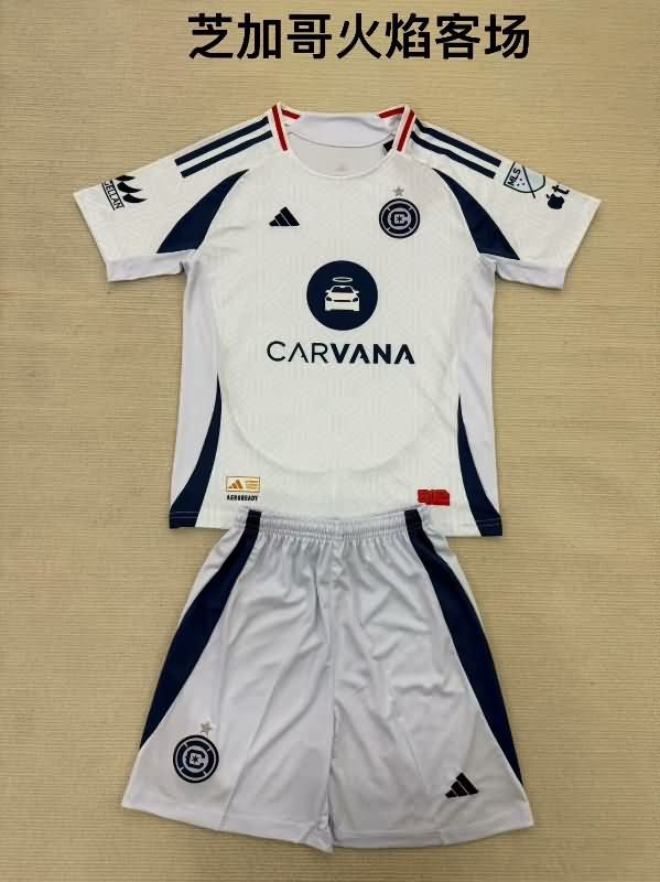 2025 Chicago Fire Away Kids Soccer Jersey And Shorts