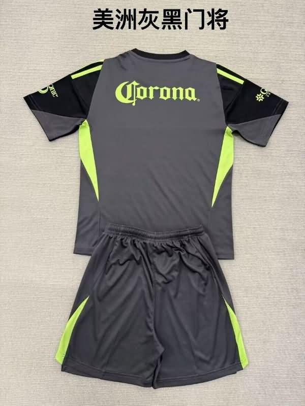 25/26 Club America Goalkeeper Black Kids Soccer Jersey And Shorts