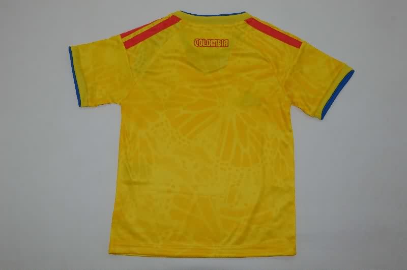 2026 Colombia World Cup Home Kids Soccer Jersey And Shorts