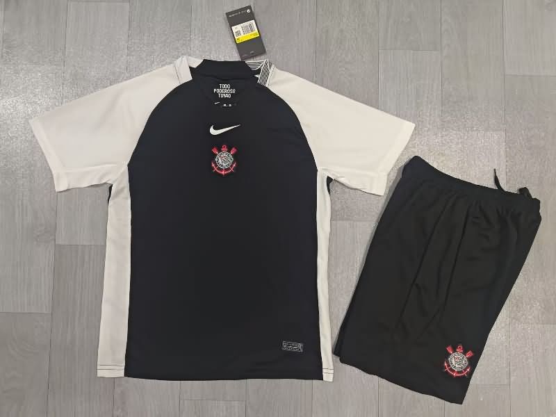 2025 Corinthians Away Kids Soccer Jersey And Shorts