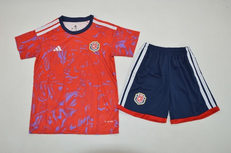 2026 Costa Rica Home Kids Soccer Jersey And Shorts 2026 Costa Rica Home Kids Soccer Jersey And Shorts