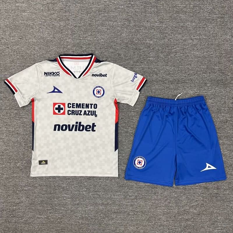 25/26 Cruz Azul Away Kids Soccer Jersey And Shorts
