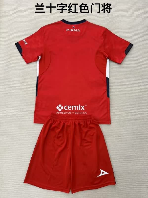 25/26 Cruz Azul Goalkeeper Red Kids Soccer Jersey And Shorts