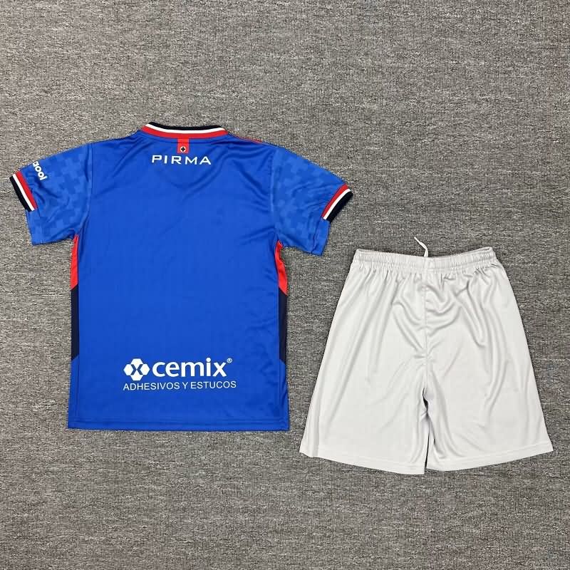 25/26 Cruz Azul Home Kids Soccer Jersey And Shorts