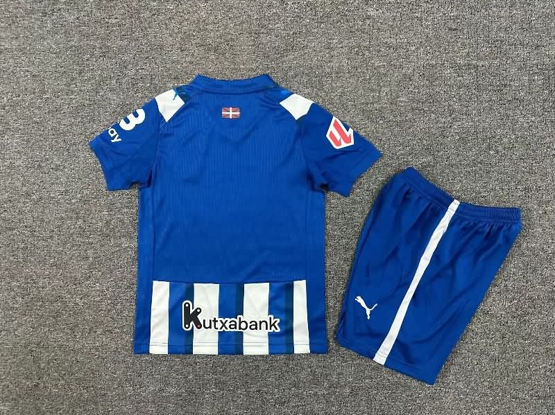25/26 Deportivo Alaves Home Kids Soccer Jersey And Shorts