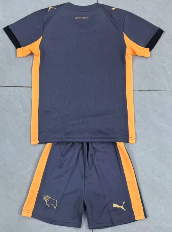 25/26 Derby County Away Kids Soccer Jersey And Shorts