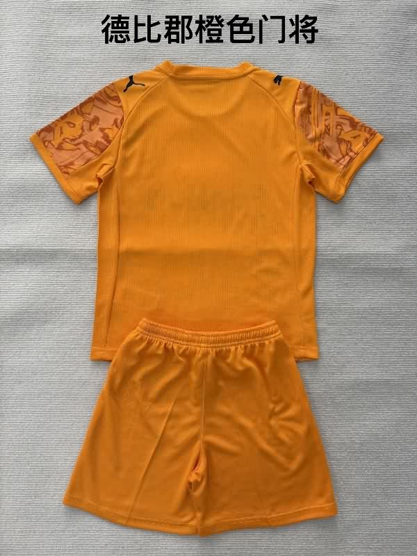 25/26 Derby County Goalkeeper Orange Kids Soccer Jersey And Shorts