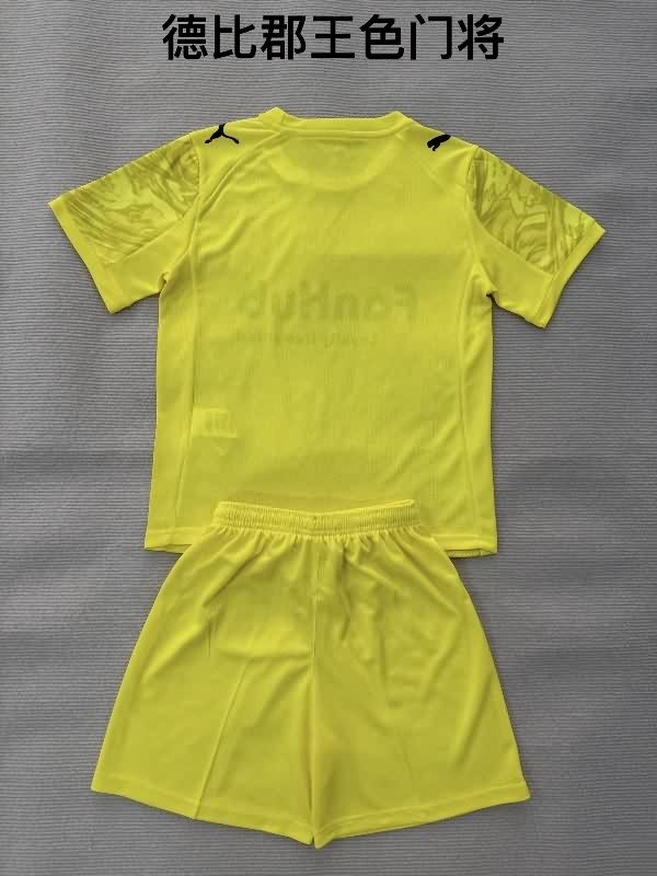 25/26 Derby County Goalkeeper Yellow Kids Soccer Jersey And Shorts