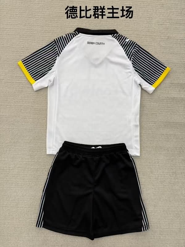 25/26 Derby County Home Kids Soccer Jersey And Shorts