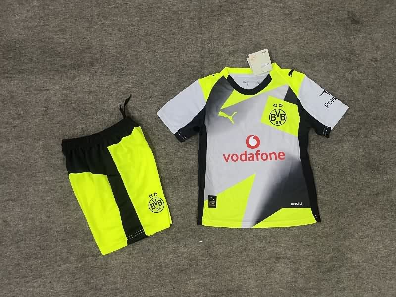 25/26 Dortmund Away Kids Soccer Jersey And Shorts