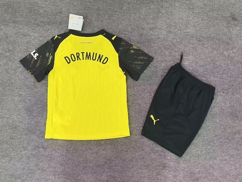 25/26 Dortmund Home Kids Soccer Jersey And Shorts