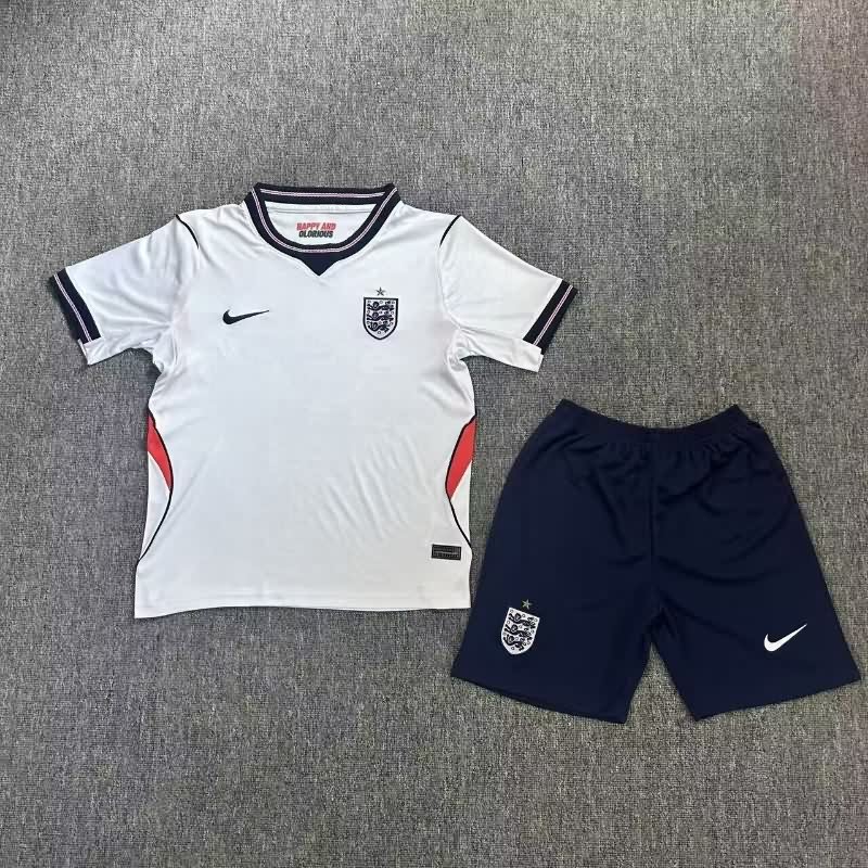 25/26 England Home Kids Soccer Jersey And Shorts
