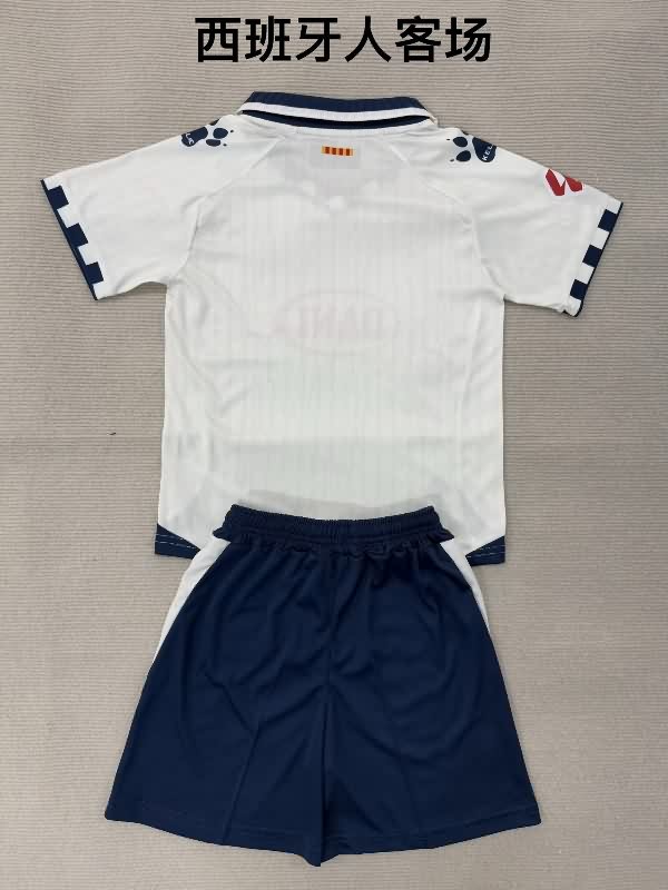 25/26 Espanyol Away Kids Soccer Jersey And Shorts
