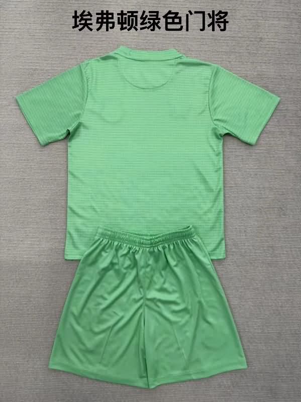 25/26 Everton Goalkeeper Green Kids Soccer Jersey And Shorts