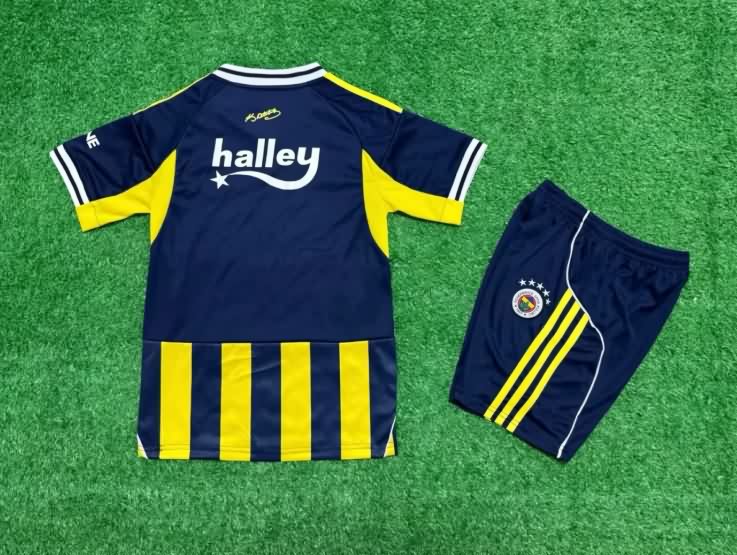 25/26 Fenerbahce Home Kids Soccer Jersey And Shorts