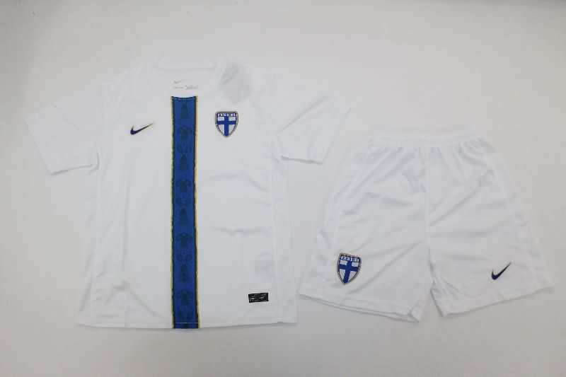 2025 Finland Away Kids Soccer Jersey And Shorts