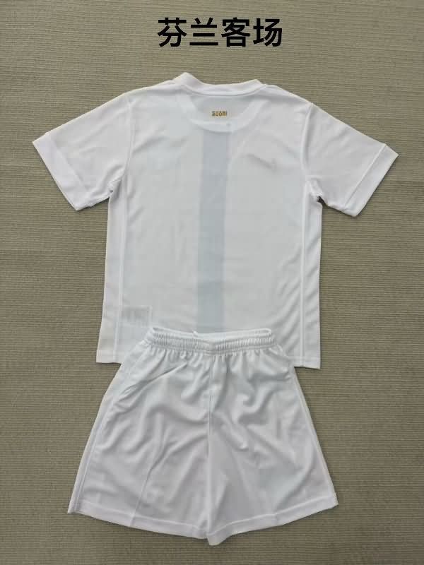 2025 Finland Home Kids Soccer Jersey And Shorts