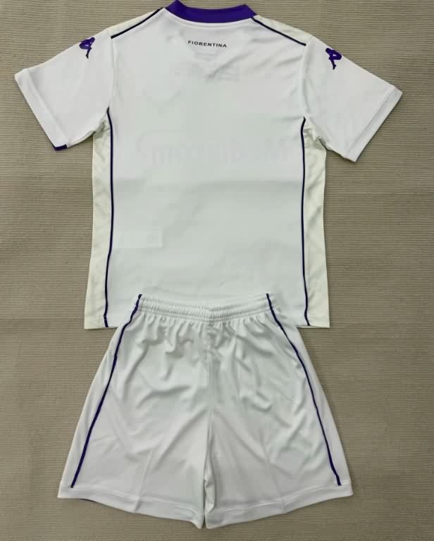 25/26 Fiorentina Away Kids Soccer Jersey And Shorts