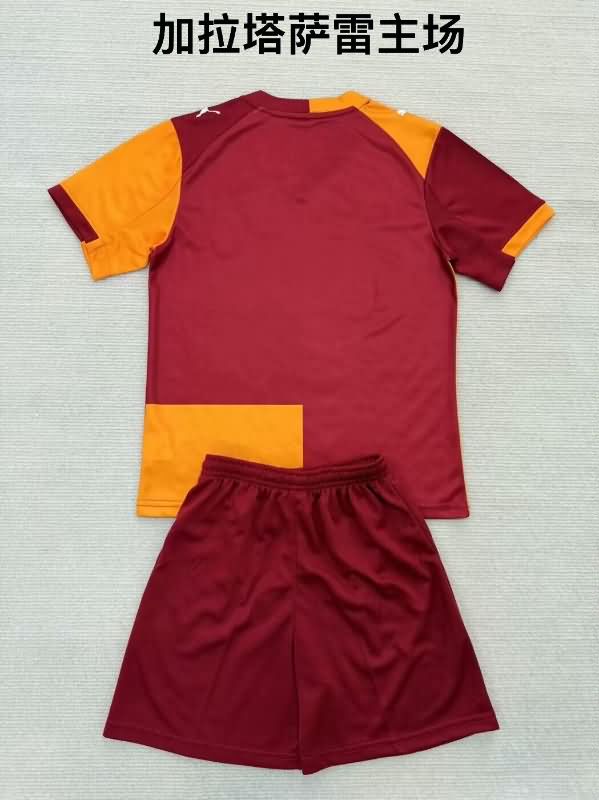 25/26 Galatasaray Home Kids Soccer Jersey And Shorts