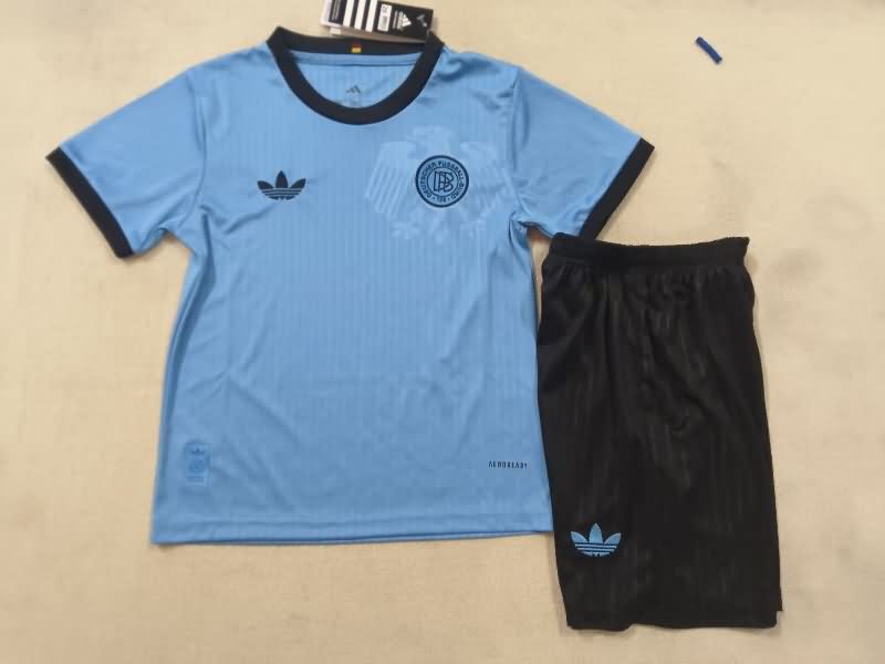 125th Germany Anniversary Goalkeeper Blue Kids Soccer Jersey And Shorts