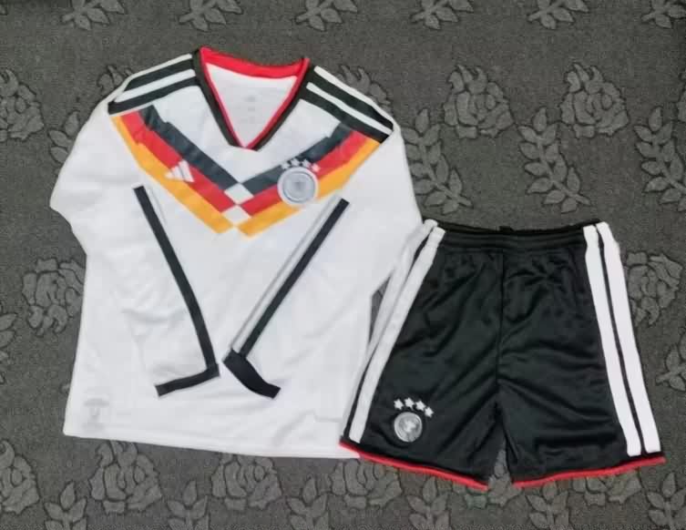 2026 Germany World Cup Home Long Sleeve Kids Soccer Jersey And Shorts