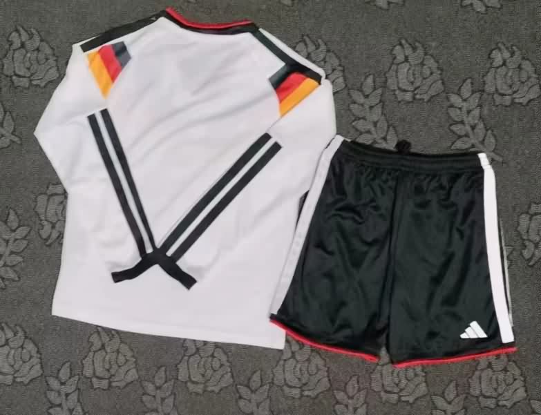 2026 Germany World Cup Home Long Sleeve Kids Soccer Jersey And Shorts