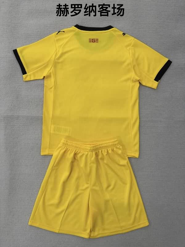 25/26 Girona Away Kids Soccer Jersey And Shorts