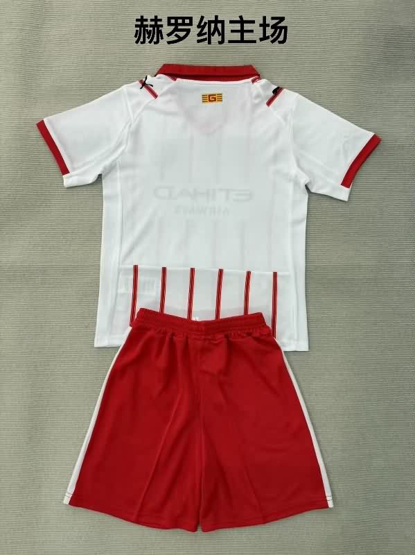 25/26 Girona Home Kids Soccer Jersey And Shorts