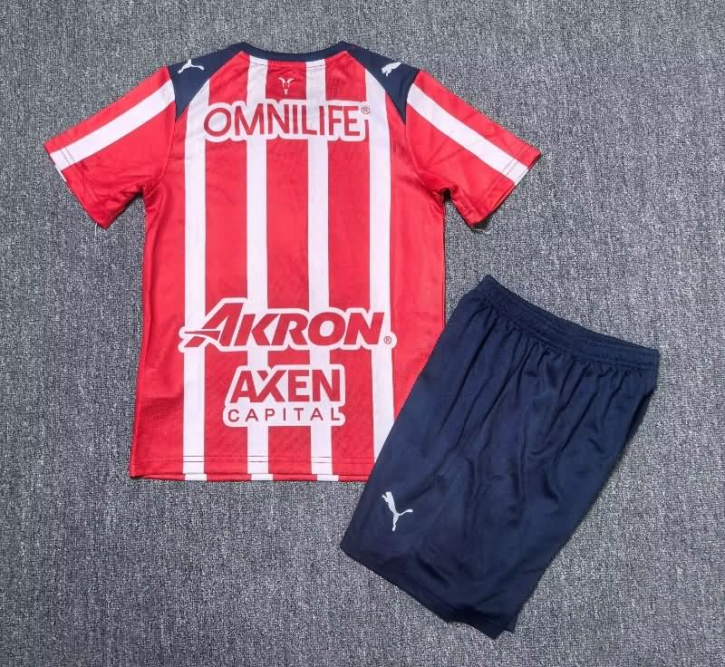 25/26 Guadalajara Home Kids Soccer Jersey And Shorts
