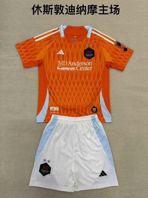 2025 Houston Dynamo Home Kids Soccer Jersey And Shorts