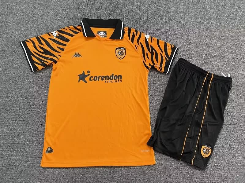 25/26 Hull City Home Kids Soccer Jersey And Shorts