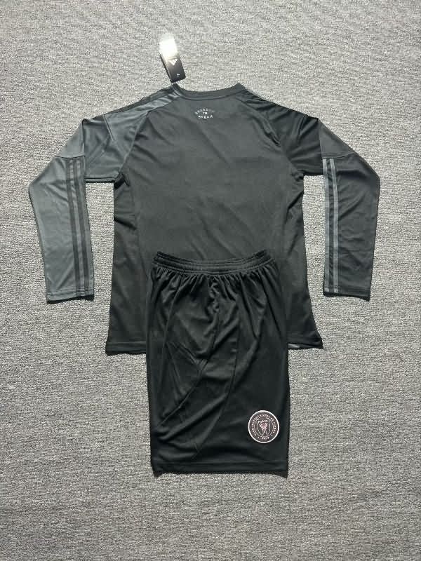 2025 Inter Miami Away Long Sleeve Kids Soccer Jersey And Shorts