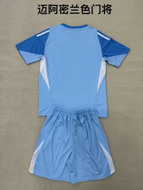 2025 Inter Miami Goalkeeper Blue Kids Soccer Jersey And Shorts