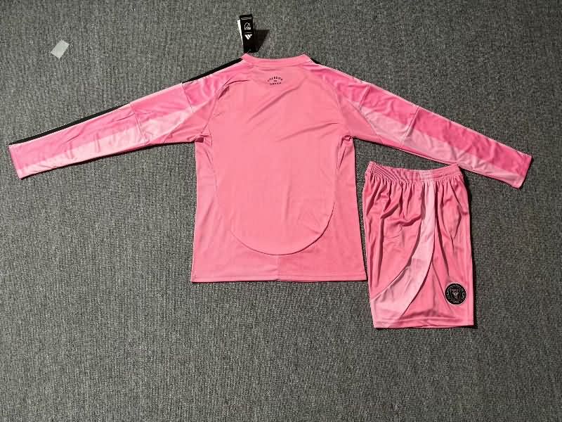 2025 Inter Miami Home Long Sleeve Kids Soccer Jersey And Shorts