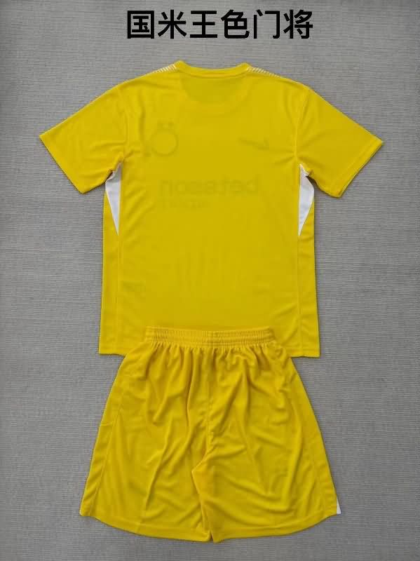 25/26 Inter Milan Goalkeeper Yellow Kids Soccer Jersey And Shorts