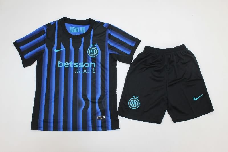 25/26 Inter Milan Home Kids Soccer Jersey And Shorts