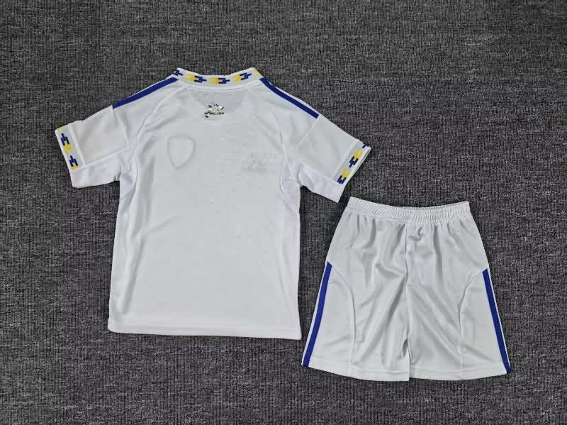25/26 Leeds United Home Kids Soccer Jersey And Shorts