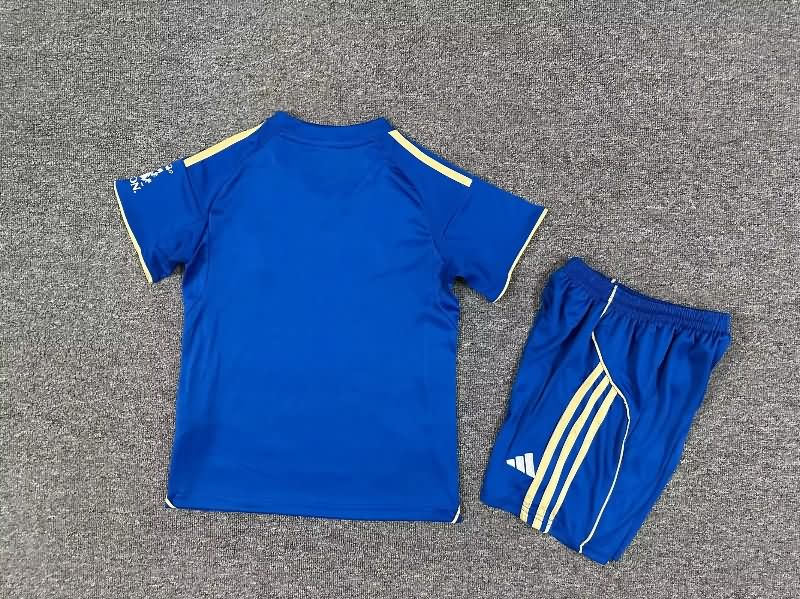 25/26 Leicester City Home Kids Soccer Jersey And Shorts