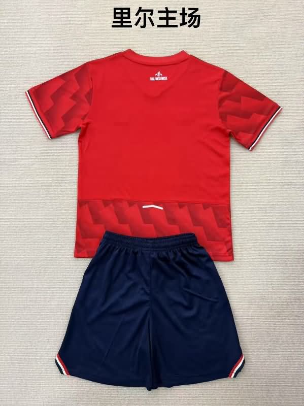 25/26 Lille Home Kids Soccer Jersey And Shorts
